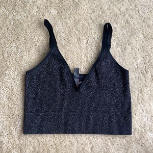 URBAN OUTFITTERS BLACK SPARKLY TANK